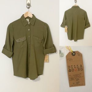 Billabong J502PMIL ARMY GRN Button Down